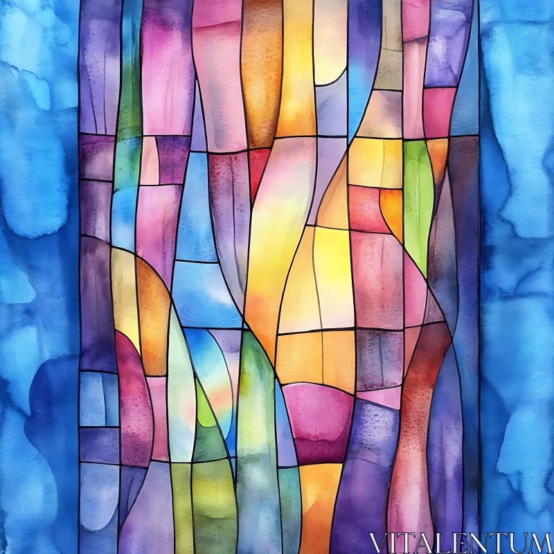 AI ART Colorful Abstract Geometric Design