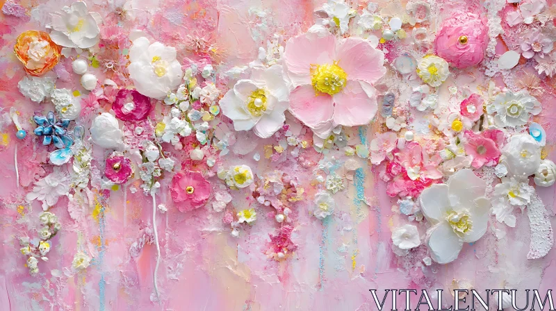 AI ART Pastel Flower Art with Rich Textures