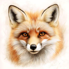 Fox Portrait with Warm Color Palette