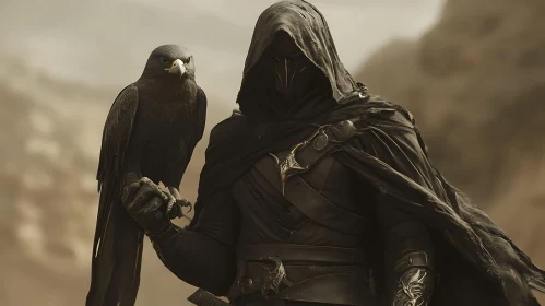 Hooded Figure and Loyal Bird