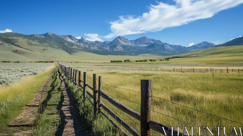 Pastoral Mountain View AI Image