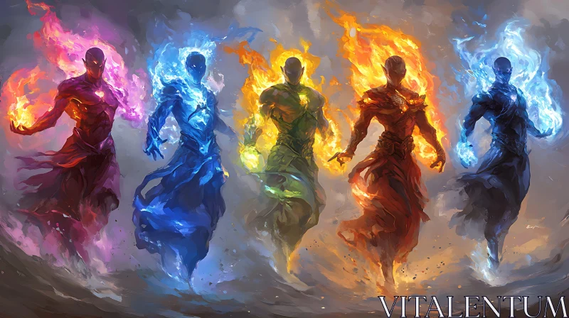 Five Elementals: A Symphony of Fire AI Image