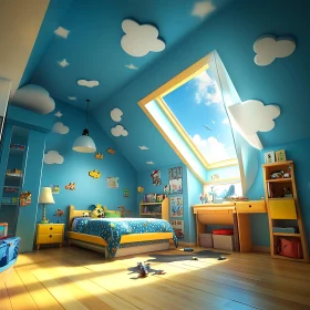 Serene Blue Children's Room