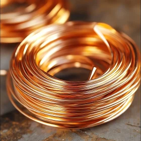 Copper Wire Coil Macro Shot