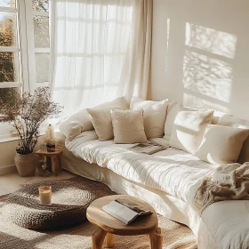 Serene White Living Room Scene