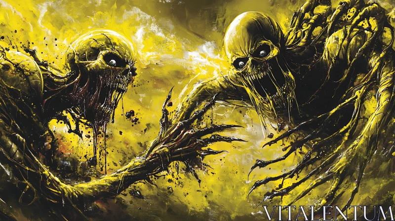 AI ART Yellow Skulls Horror Scene