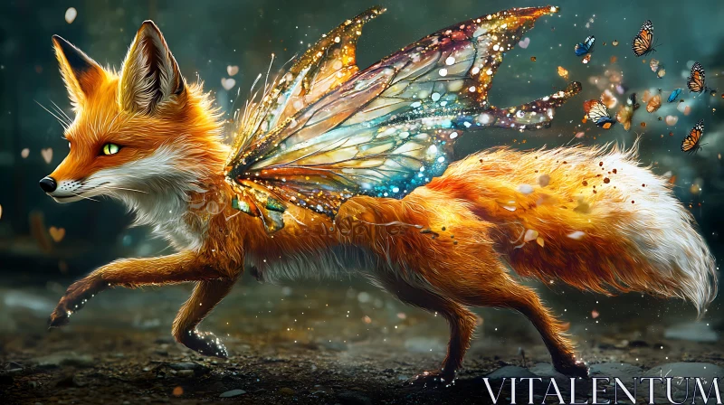 Fox Fairy with Glittering Wings AI Image