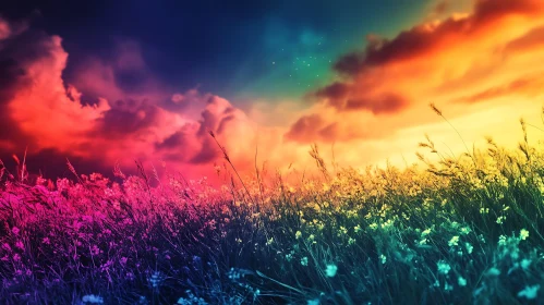 Rainbow Field Flower Meadow