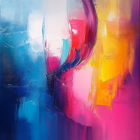 Colorful Abstract Painting with Textured Layers