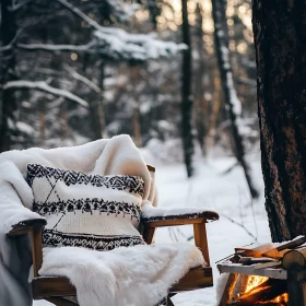 Snowy Forest Chair Fire