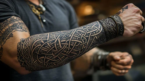 Detailed Celtic Knot Tattoo on Arm