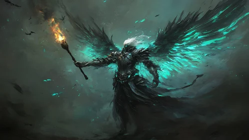 Winged Warrior with Flaming Torch