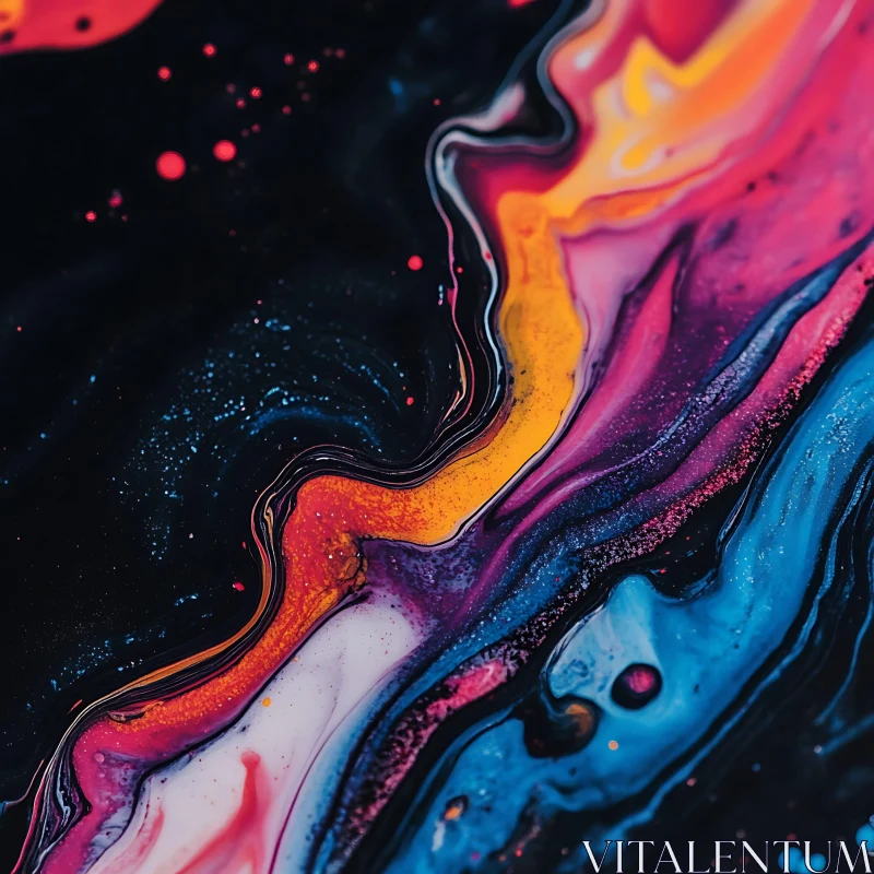 Vivid Abstract Fluid Art Painting AI Image