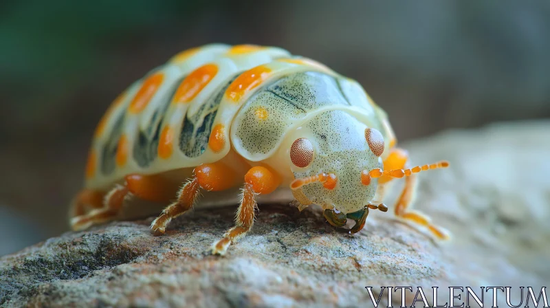 Macro Shot of a Beautifully Patterned Beetle AI Image