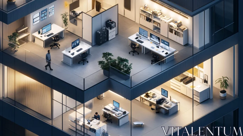 Contemporary Workplace Design in Office AI Image