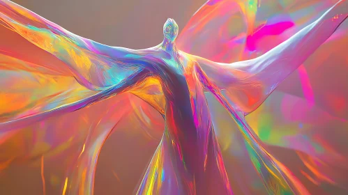 Rainbow Angel: An Iridescent Abstract