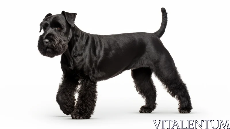 Black Schnauzer in Bold Colors and Strong Lines on White Background AI Image