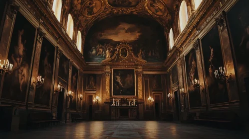 Ornate Interior with Golden Light