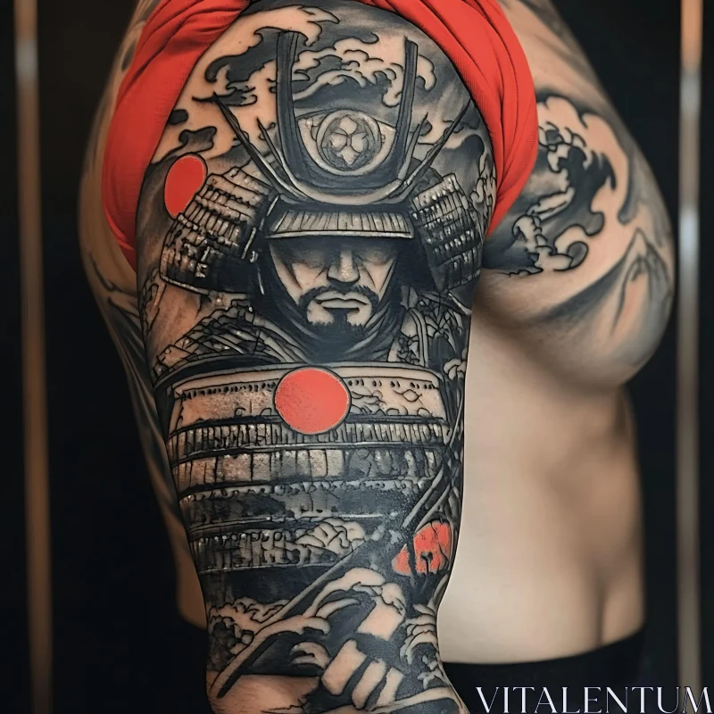 Traditional Japanese Samurai Tattoo AI Image