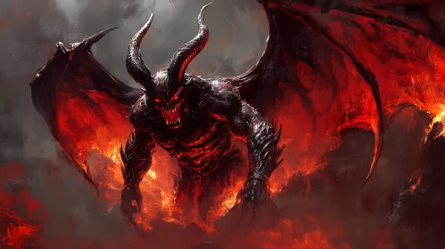 Demon in Flames: A Dark Fantasy Portrait