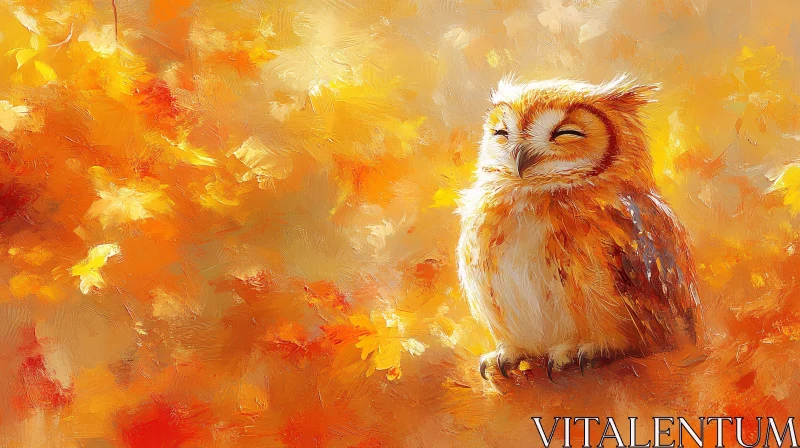 Autumnal Owl Art AI Image