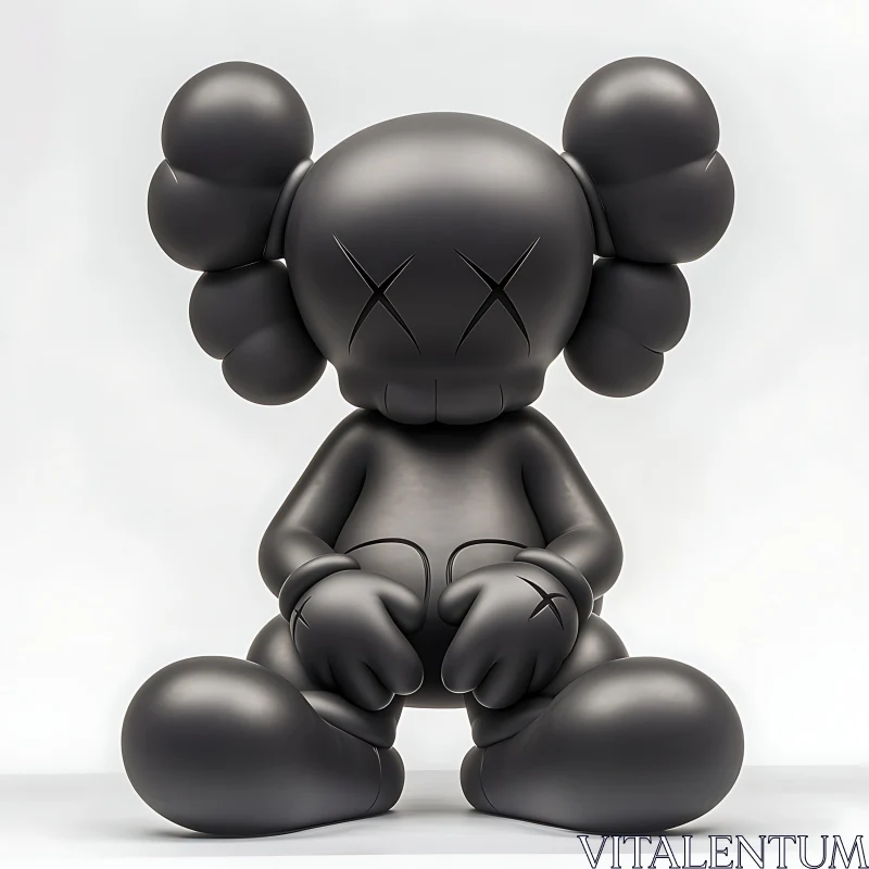 Modern Black Toy Sculpture Art Still AI Image