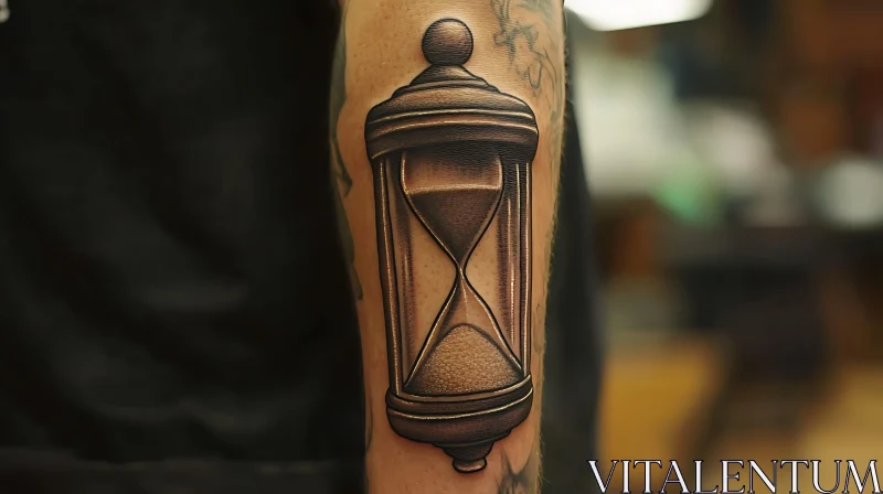 Realistic Hourglass Tattoo Design AI Image