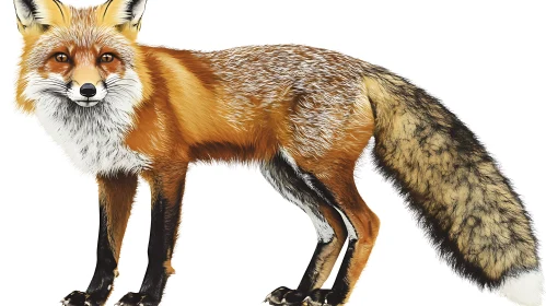 Red Fox Illustration on White Background