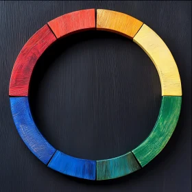 Colorful Wooden Wheel Art