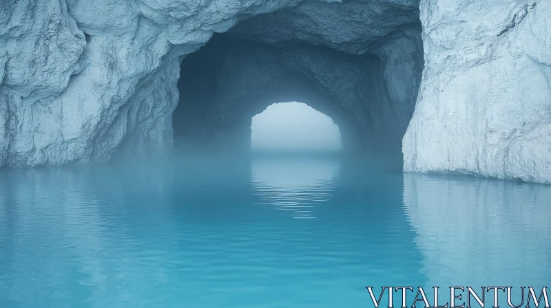 AI ART Mystical Blue Water Cave