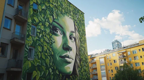 Leafy Woman Building Art