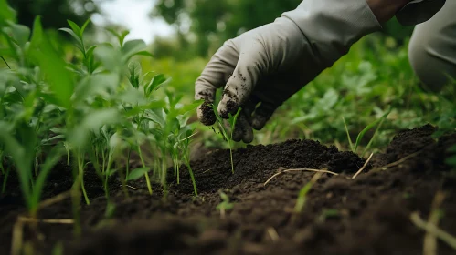 Planting Seedling in Garden