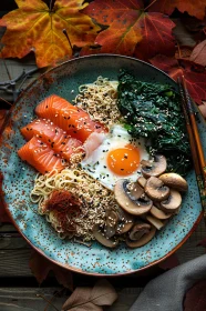 Gourmet Japanese Cuisine with Salmon and Egg