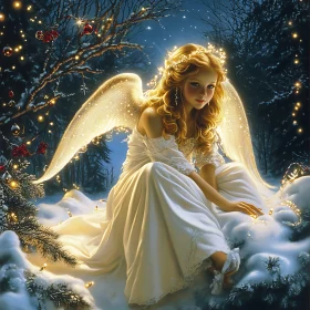 Celestial Angel in Winter Wonderland