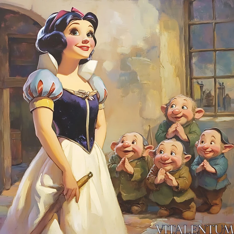 AI ART Snow White with Dwarfs