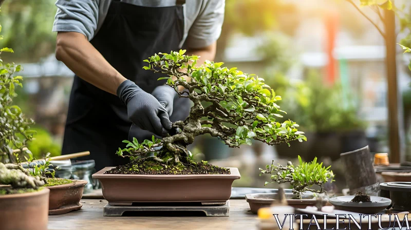 The Art of Bonsai: Miniature Tree Care AI Image