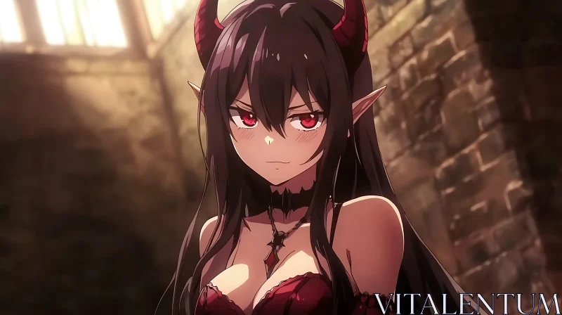 Enchanting Demon Anime Character Illustration AI Image