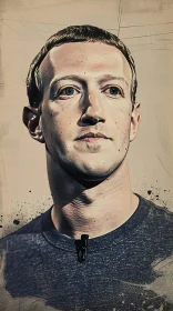 Realistic Digital Artwork of Mark Zuckerberg