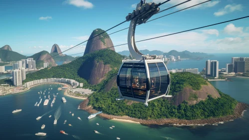 Cable Car Rides Above a Picturesque City: A Grandiose Blend of Metropolis and Nature