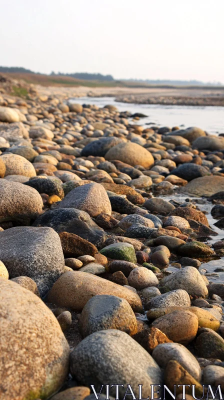 AI ART Peaceful Pebble Shoreline