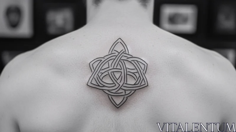 Intricate Lines Tattoo on Back AI Image