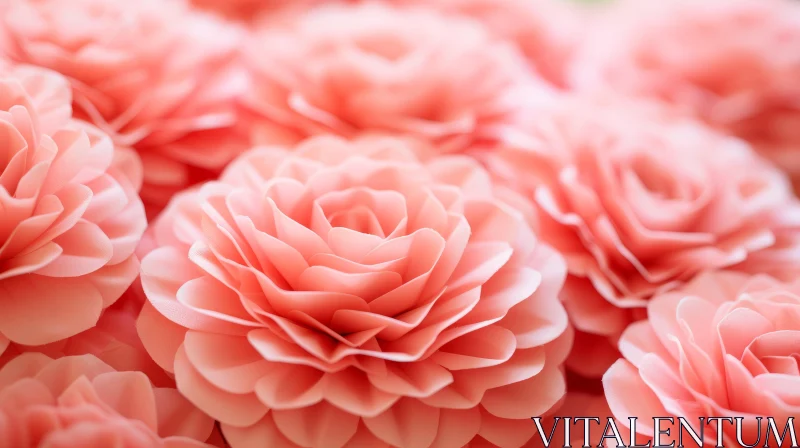 Shallow Depth of Field Blush Pink Paper Flowers AI Image