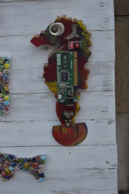 Colorful Upcycled Electronic Sculpture