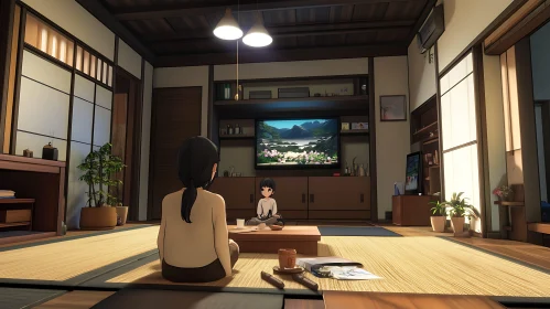 Japanese Room Anime Scene