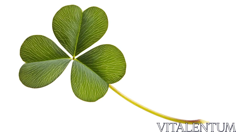 AI ART Three-Leaf Clover on White Background