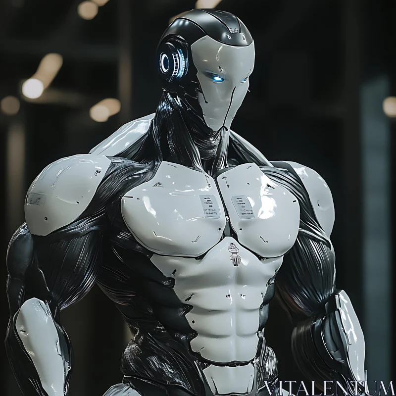 Futuristic Cyborg with Muscular Build AI Image