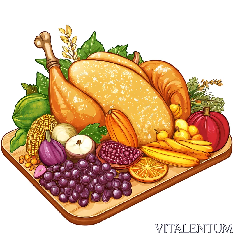 Thanksgiving Feast Still Life AI Image