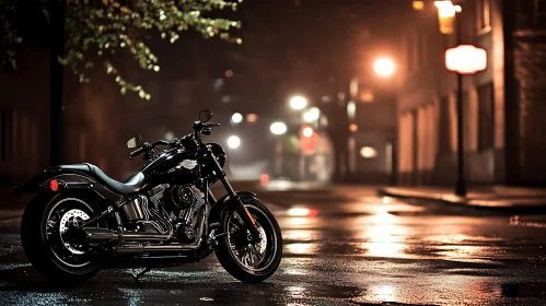 Nightscape with Motorcycle