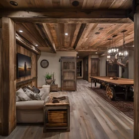 Cozy Living Room with Rustic Wood Elements