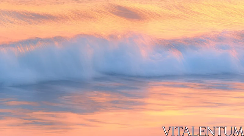 AI ART Sunset Waves in Soft Pastel Colors